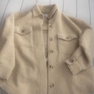 Good American fuzzy shacket